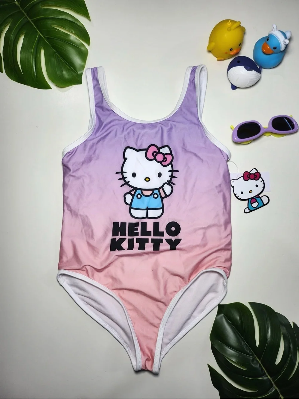 Hello Kitty Pink to Lavender Ombre Girls' One-Piece